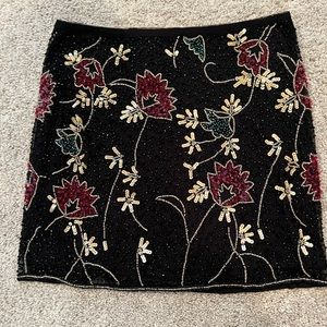 Beautiful beaded black floral skirt